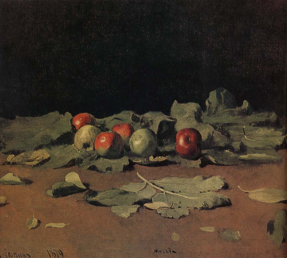 Ilia Efimovich Repin Apple still life and leaves